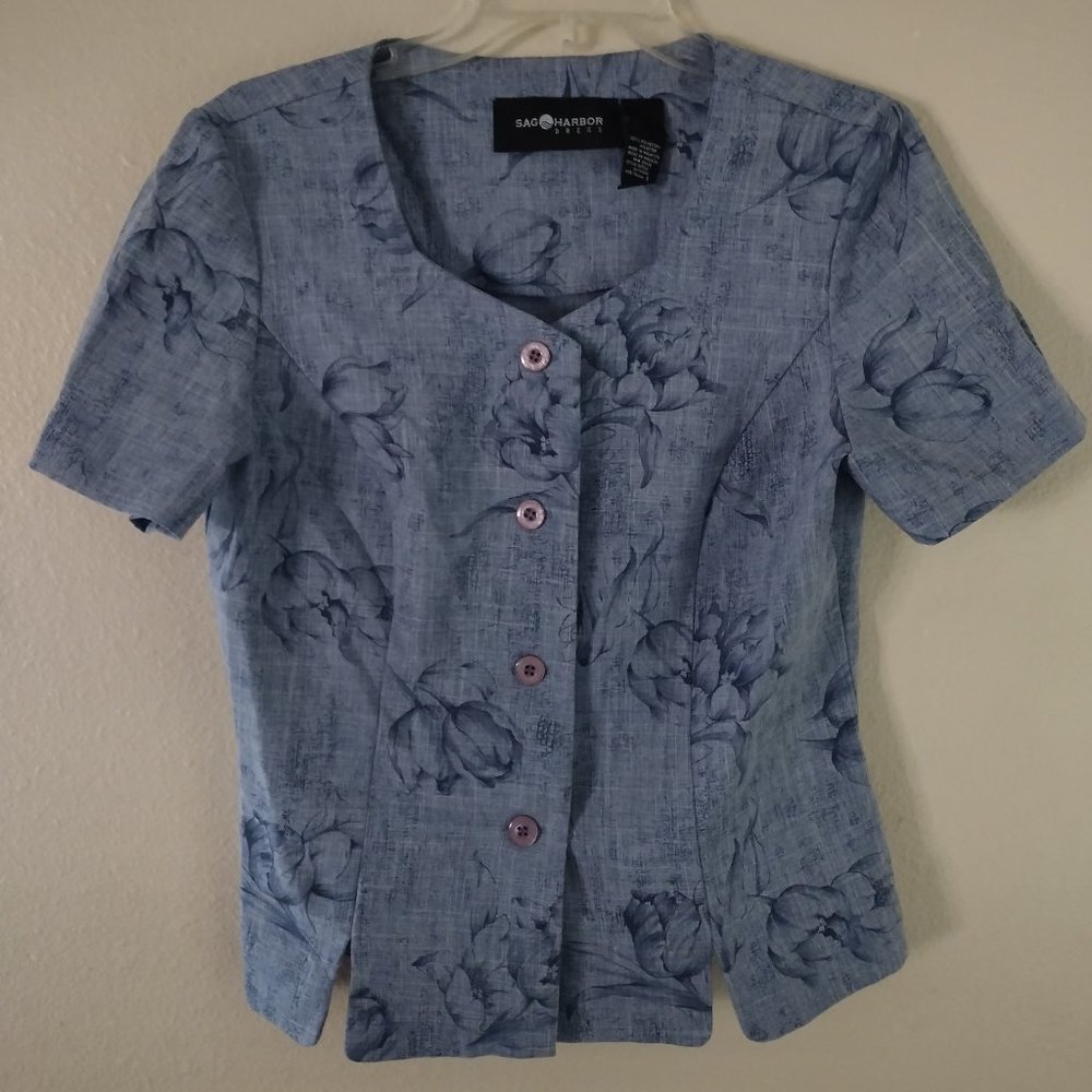 Sag Harbor Blue Flower button down